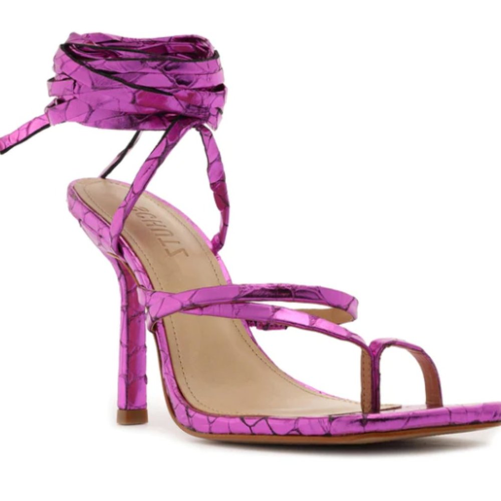 Lily Fuchsia Metallic Leather Sandal SCHUTZ